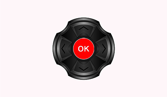 スロット機の「OK」ボタンを押してメインメニューを表示します。